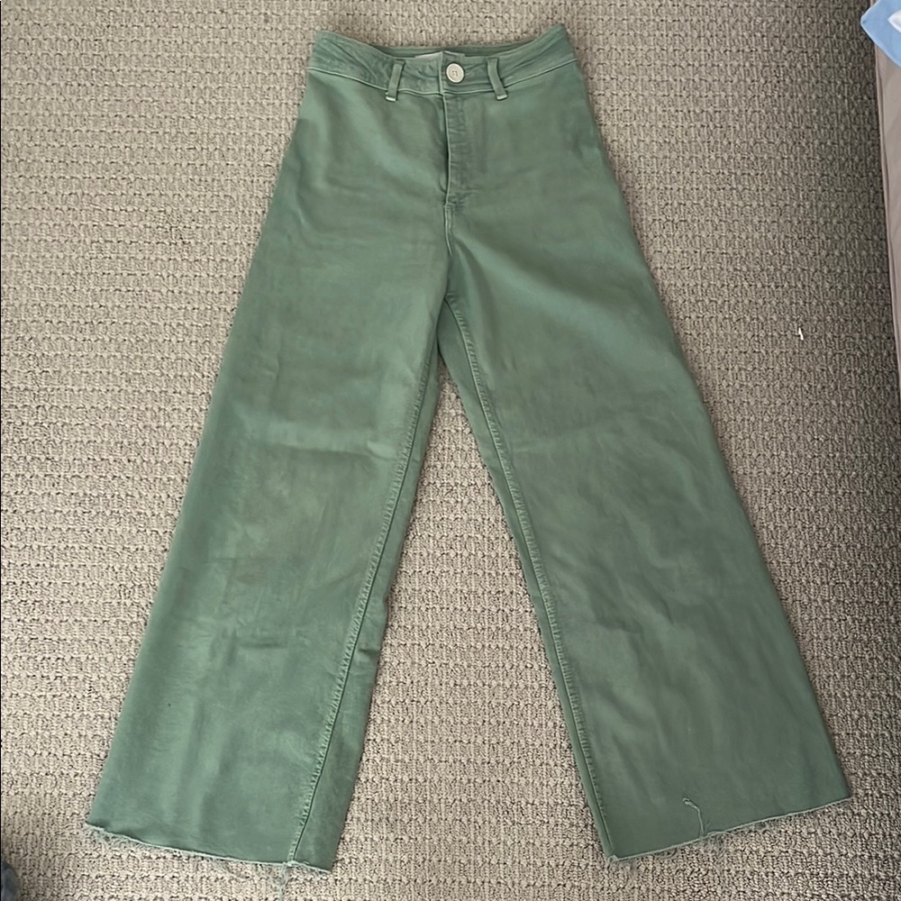 Zara Green Flare & Wide Leg Jeans